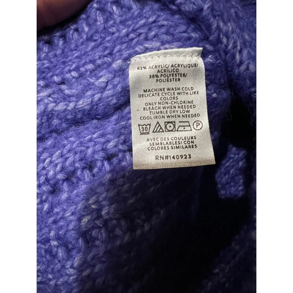 LOFT‎ Womens Ribbed Crew Neck Sweater Purple Long Sleeve Size XS NWT Warm Cozy